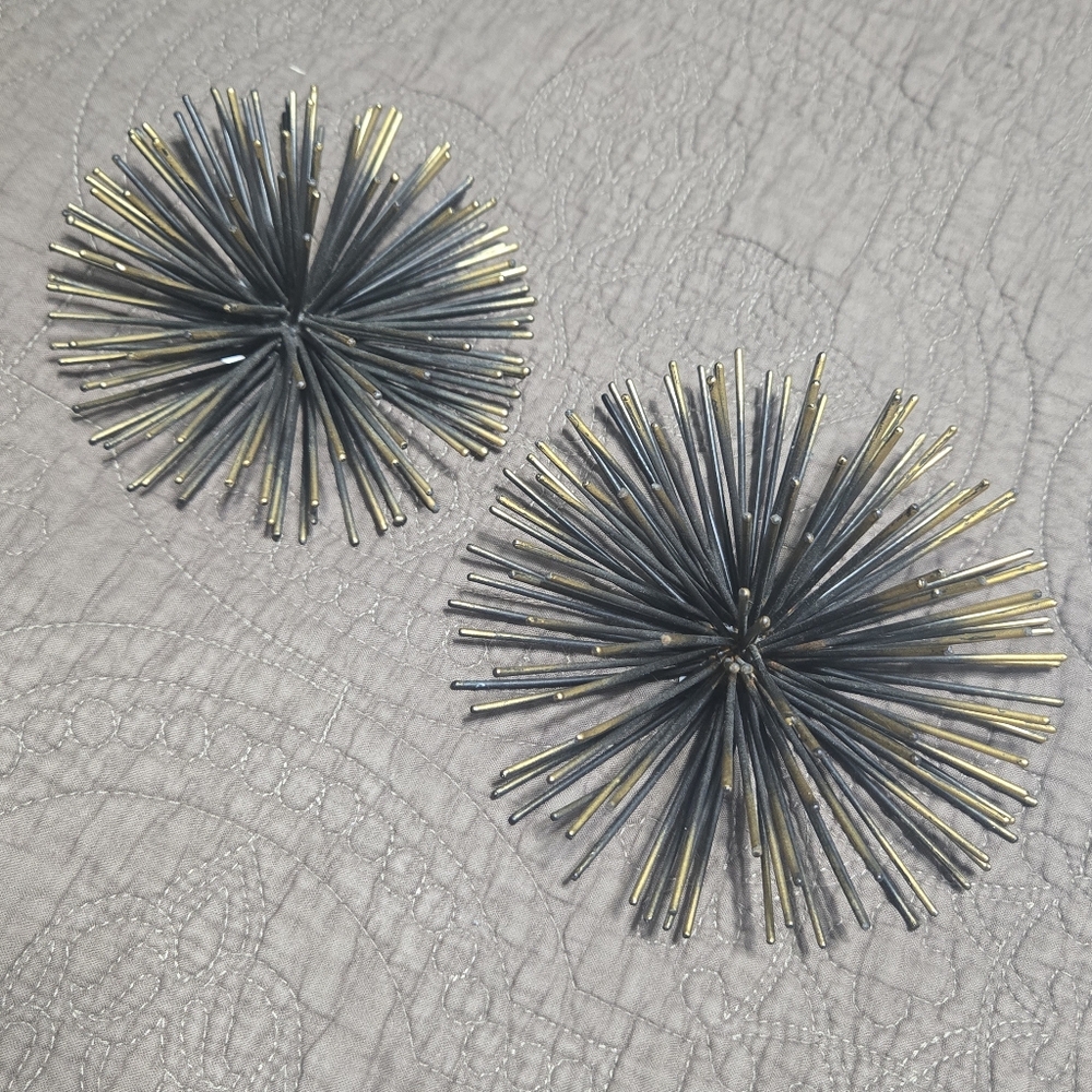 Set of 2 Starburst MCM Metal Wall Art